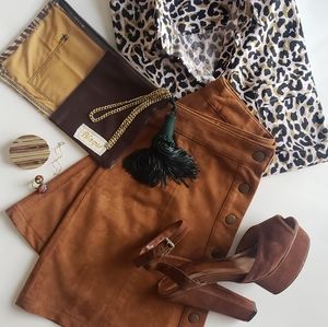 Faux Leather/Suede Mini